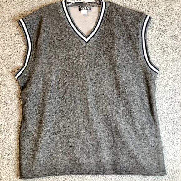 Vintage ROBA Sweater vest Suze XL Unisex Gray 90s era - Picture 1 of 4